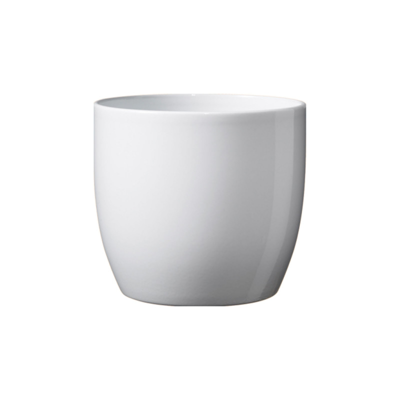 Keramický obal na kvetináč 13 cm Basic, biely