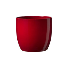 Keramický obal na kvetináč 16 cm Basic, červený