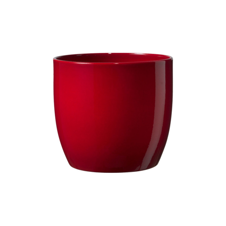 Keramický obal na kvetináč 16 cm Basic, červený
