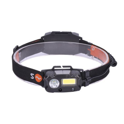 LED čelové svietidlo, 3 W+COB, 150+60 lm