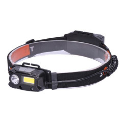 LED čelové svietidlo, 3 W+COB, 150+60 lm