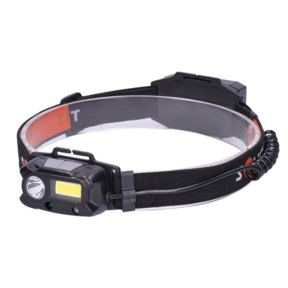 LED čelové svietidlo, 3 W+COB, 150+60 lm