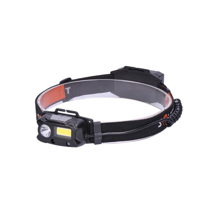 LED čelové svietidlo, 3 W+COB, 150+60 lm