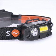 LED čelové svietidlo, 3 W+COB, 150+60 lm