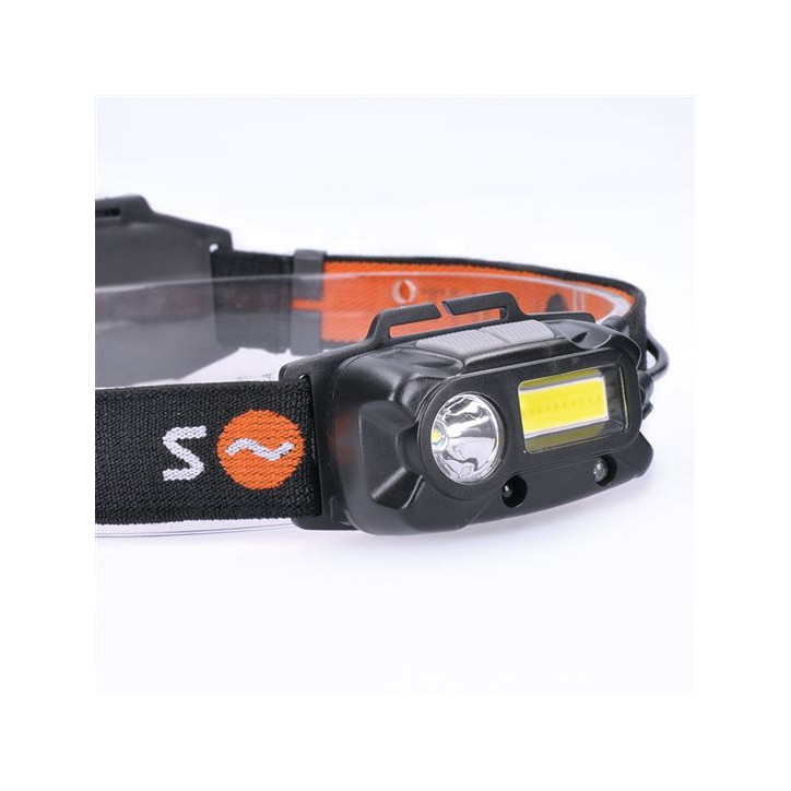 LED čelové svietidlo, 3 W+COB, 150+60 lm