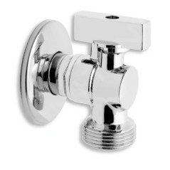 Práčkový rohový ventil so spätnou klapkou 1/2"x3/4", chróm