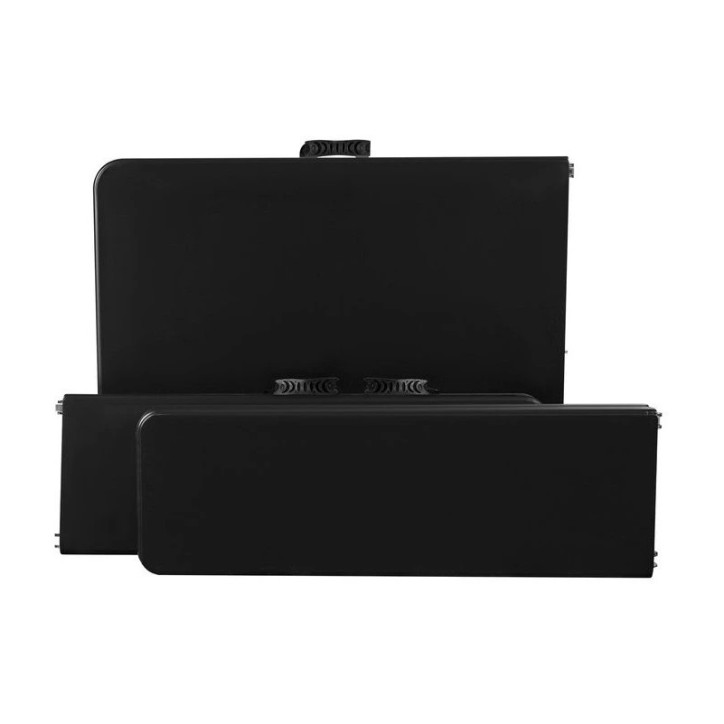 Záhradný rozkladací set stôl a dve lavice 180 cm, čierny