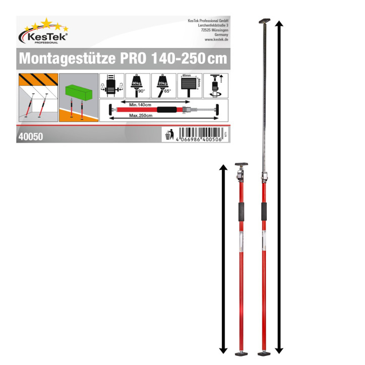 Montážna podpera PRO 140-250 cm