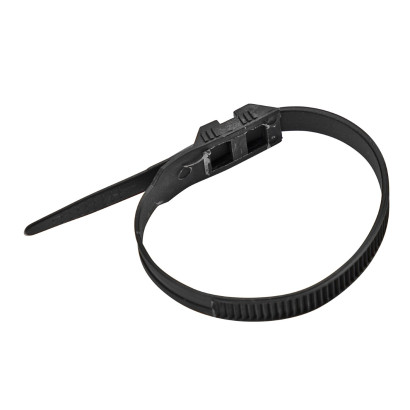 Sťahovacie pásky s vysokou pevnosťou 9x360 mm, čierne, 25 ks