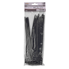 Sťahovacie pásky s vysokou pevnosťou 9x260 mm, čierne, 25 ks