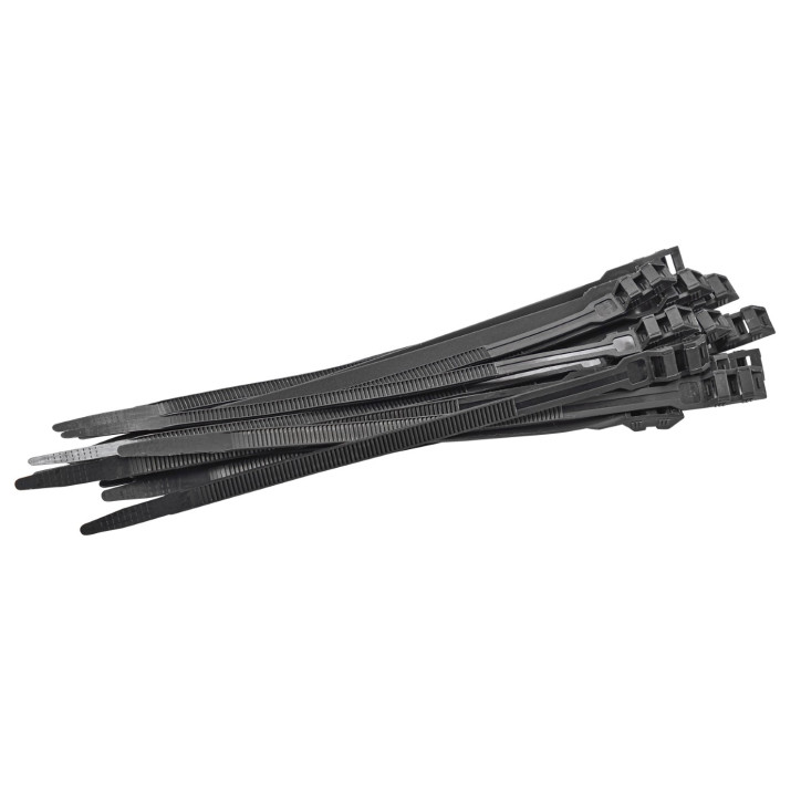Sťahovacie pásky s vysokou pevnosťou 9x260 mm, čierne, 25 ks