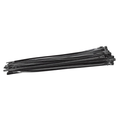 Sťahovacie pásky uvoľniteľné 7,2x400 mm, čierne, 50 ks