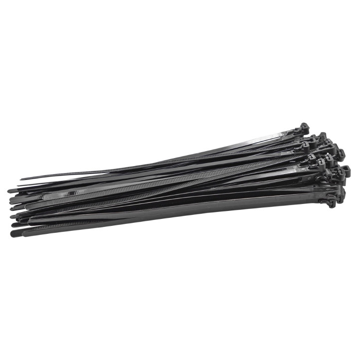 Sťahovacie pásky uvoľniteľné 7,2x300 mm, čierne, 50 ks