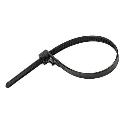 Sťahovacie pásky uvoľniteľné 7,2x200 mm, čierne, 50 ks