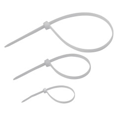 Sťahovacie pásky plastové 100/150/200 mm, biele, 3x 25 ks