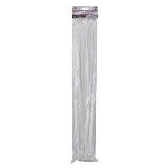 Sťahovacie pásky plastové 7,6x600 mm, biele, 50 ks