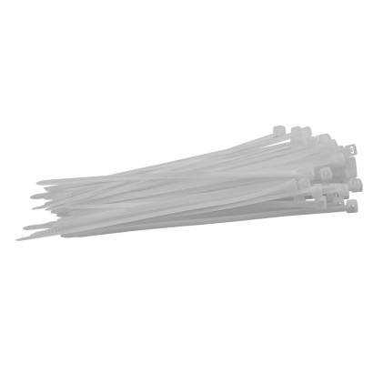 Sťahovacie pásky plastové 3,6x150 mm, biele, 50 ks