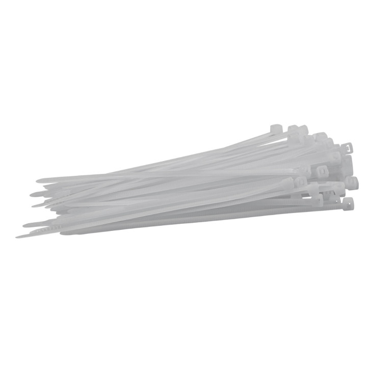 Sťahovacie pásky plastové 3,6x150 mm, biele, 50 ks