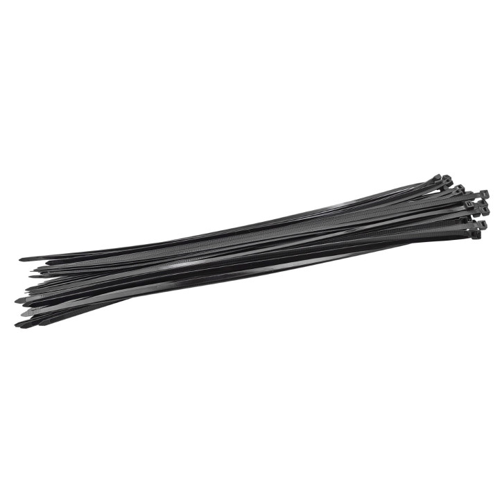 Sťahovacie pásky plastové 7,6x600 mm, čierne, 50 ks