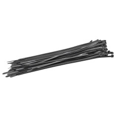 Sťahovacie pásky plastové 7,6x450 mm, čierne, 50 ks