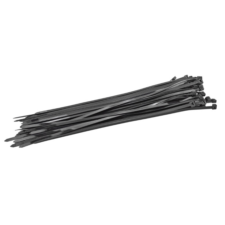 Sťahovacie pásky plastové 7,6x450 mm, čierne, 50 ks