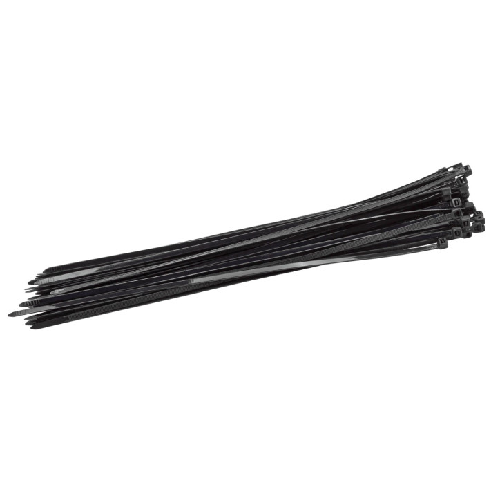Sťahovacie pásky plastové 4,8x350 mm, čierne, 50 ks