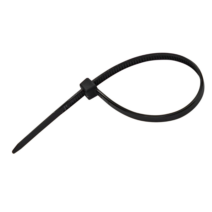 Sťahovacie pásky plastové 3,6x150 mm, čierne, 50 ks
