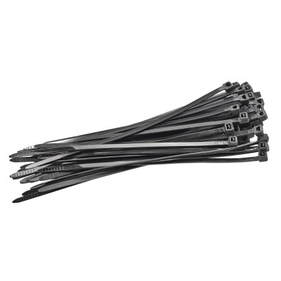 Sťahovacie pásky plastové 3,6x150 mm, čierne, 50 ks