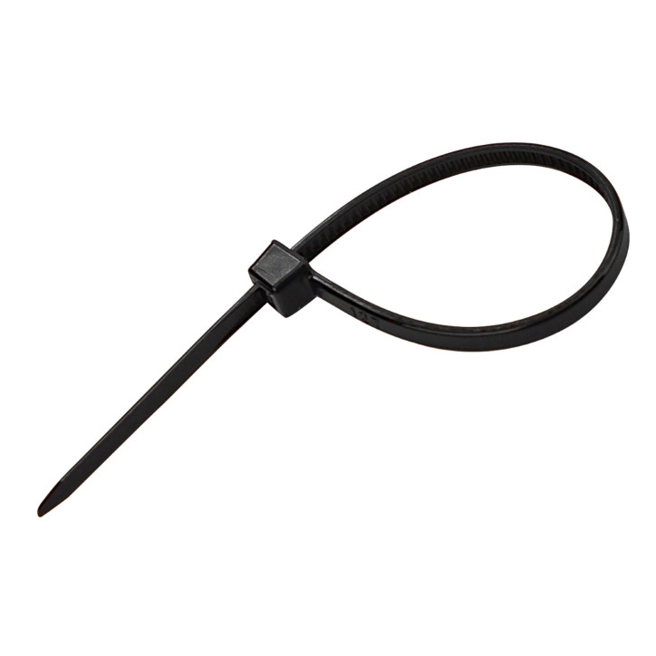Sťahovacie pásky plastové 2,5x100 mm, čierne, 50 ks