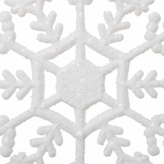 Vianočné ozdoby - Vločky s trblietkami biele, 12cm, sada 3ks