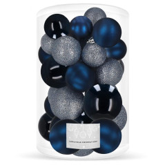 Vianočné banky modré mix - 4/5/6cm, sada 30ks