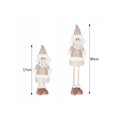 Vianočné Santa Claus nastaviteľný 57-80 cm, béžovo-hnedý