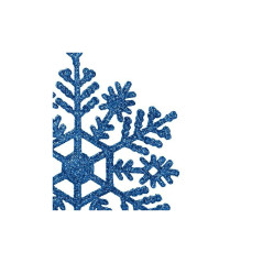 Vianočné ozdoby - Snehové vločky s trblietkami 10cm, modré, sada 12ks