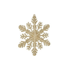 Vianočná ozdoba - Snehová vločka s trblietkami 30cm, zlatá