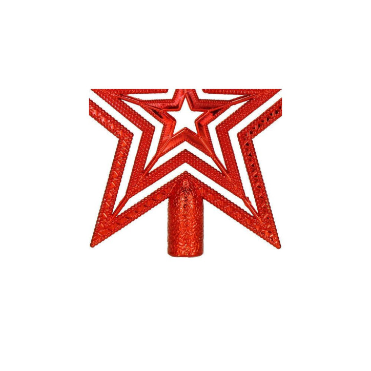 Hviezda na vianočný stromček 10 cm červená
