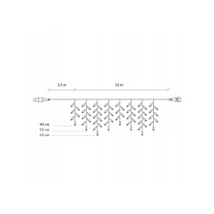 LED kvaple - 14,5m, 300LED, IP44, multicolor + záblesky