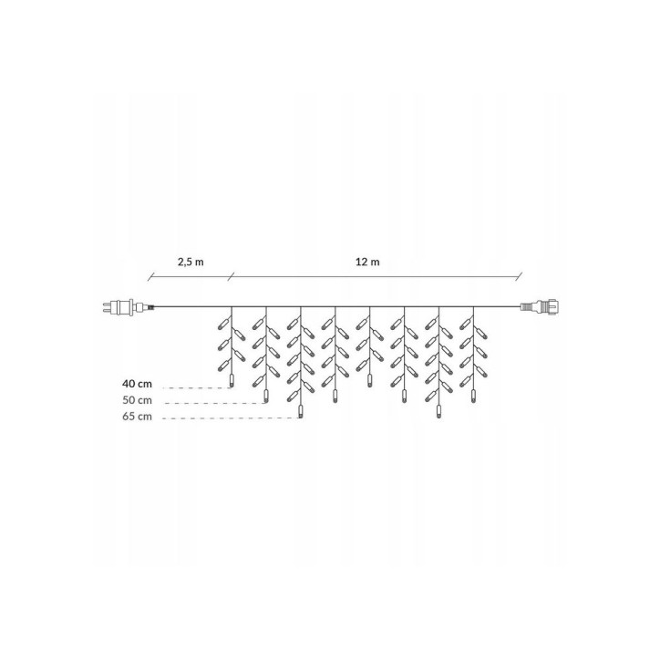 LED kvaple - 14,5m, 300LED, IP44, multicolor + záblesky