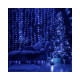 LED svetelný záves - 3x3m, 306LED, 8 funkcií, ovládač, IP44, modrá