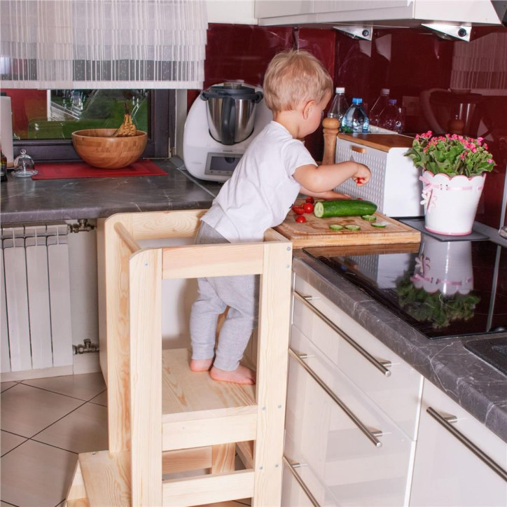 Detská učiaca veža SPRINGOS LEARNING KCH01 prírodná