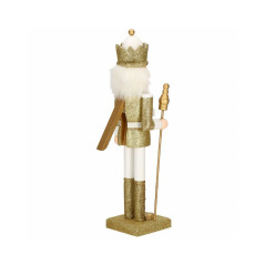 Luskáčik - Kráľ so žezlom 38 cm, zlatý