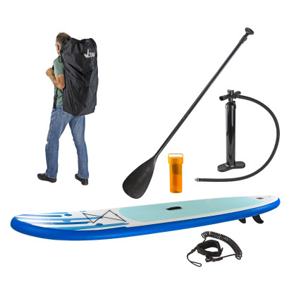 Stand-Up Paddleboard nafukovací s príslušenstvom do 90 kg, 305x71 cm, modrý