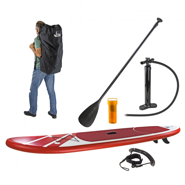 Stand-Up Paddleboard nafukovací s príslušenstvom do 90 kg, 305x71 cm, červený