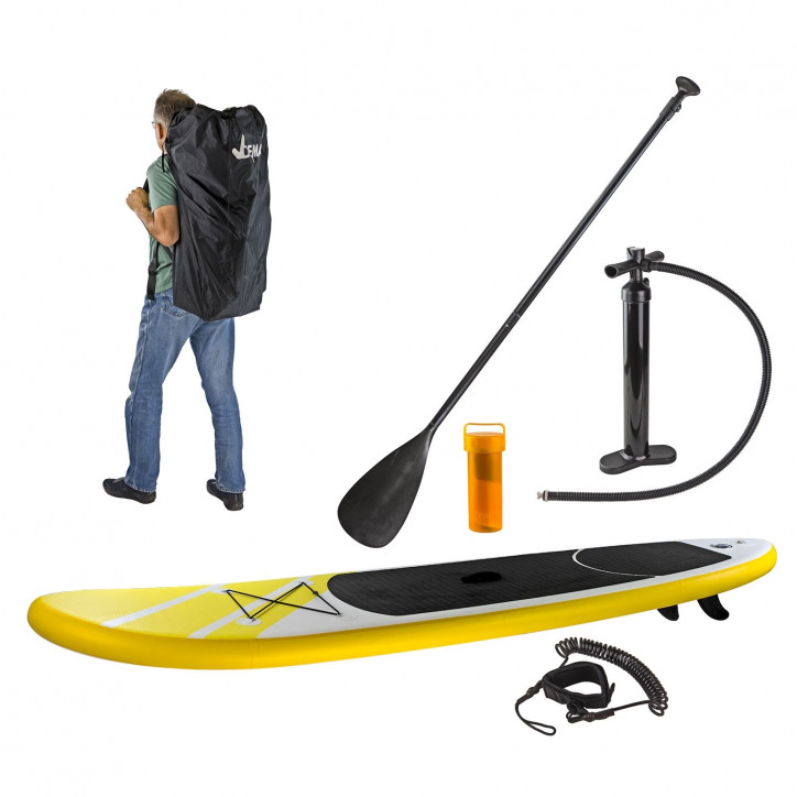 Stand-Up Paddleboard nafukovací s príslušenstvom do 110 kg, 305x81 cm, žltý