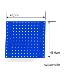 Dierovaná stena na náradie 49,3 x 45,6 cm, modrá