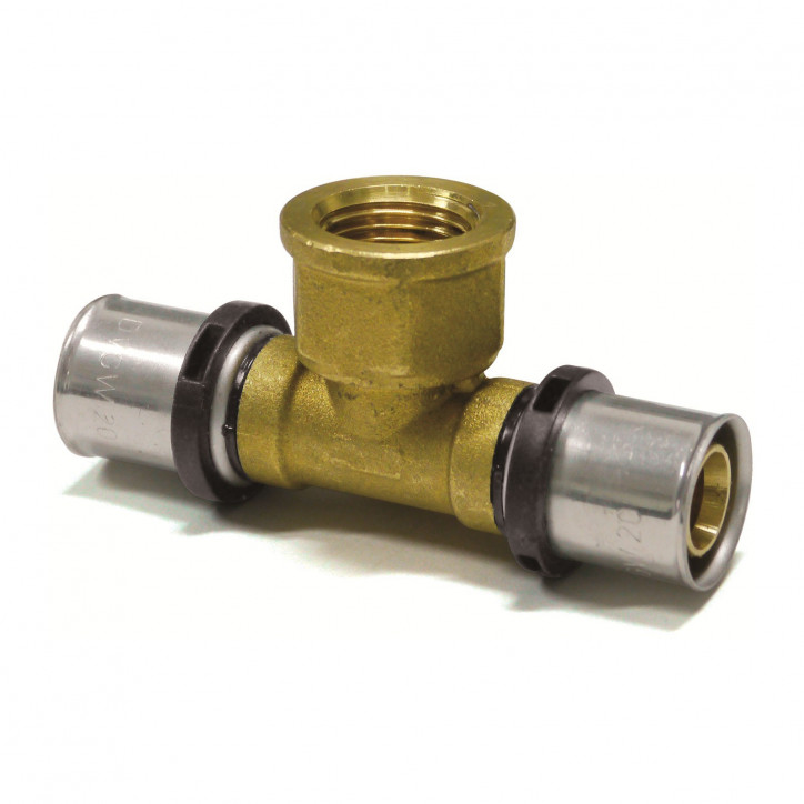 Mosadzná lisovacia spojka T 20x2 / 1/2" IG / 20x2 TH Mosadzná lisovacia spojka T 20x2 / 1/2" IG / 20x2 TH