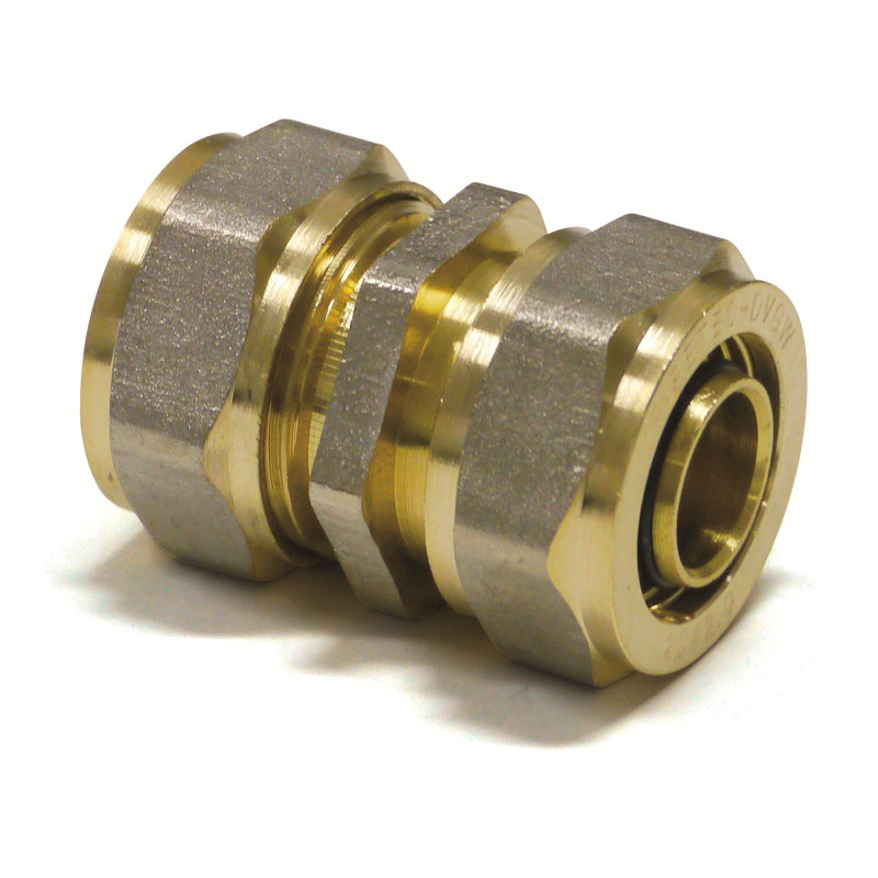 Mosadzná spojka s upínacím krúžkom 16x2 / 16x2 mm