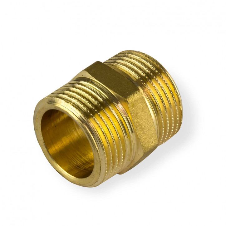 Mosadzná dvojitá závitová vsuvka 1 1/2" DN40 Mosadzná dvojitá závitová vsuvka 1 1/2" DN40