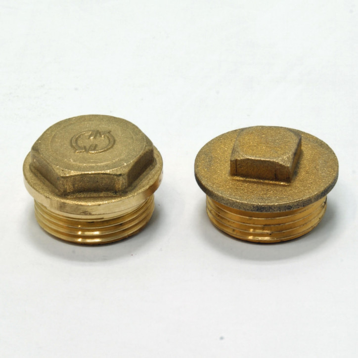 Mosadzný závitový koncový uzáver 3/4" DN20 Mosadzný závitový koncový uzáver 3/4" DN20