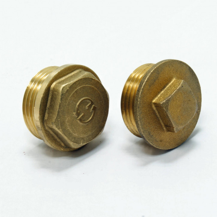 Mosadzný závitový koncový uzáver 3/4" DN20 Mosadzný závitový koncový uzáver 3/4" DN20