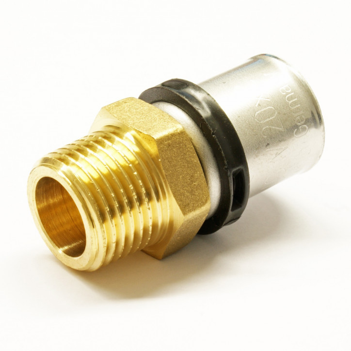 Mosadzná lisovacia prechodka 16x2 / 1/2" AG TH Mosadzná lisovacia prechodka 16x2 / 1/2" AG TH